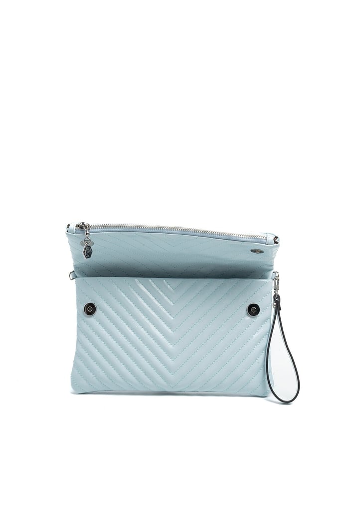 Silver Polo Mavi - Mavi Kapitone V Kadın Portföy ve Clutch El Çantası SP1134