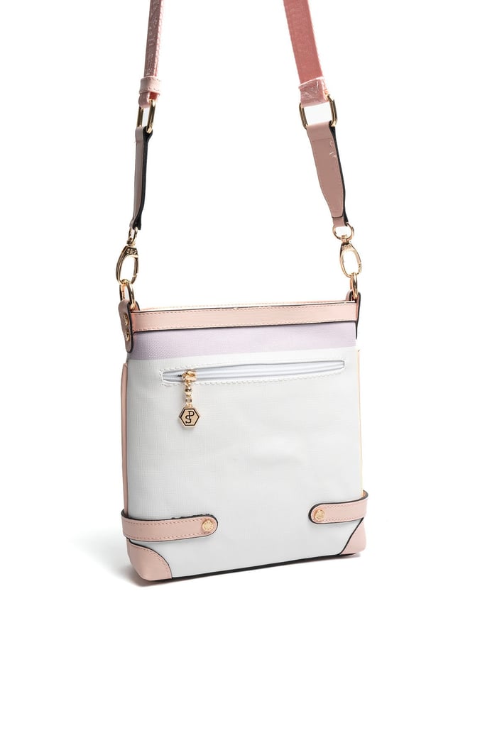 Silver Polo Lila - Pembe Ekose Kadın Çapraz Çanta SP1120