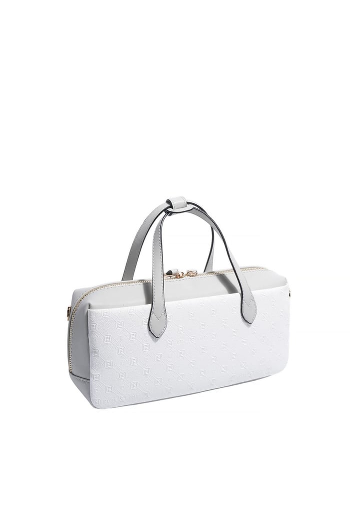 Silver & Polo SP1276 Kadın El Çantası Logolu Beyaz-A.Gri