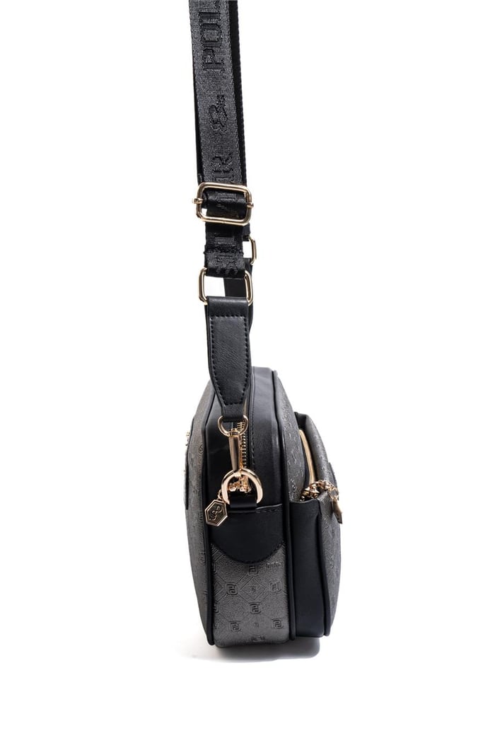 Silver & Polo SP1267 Kadın Çapraz Çanta Logolu Platin-Siyah