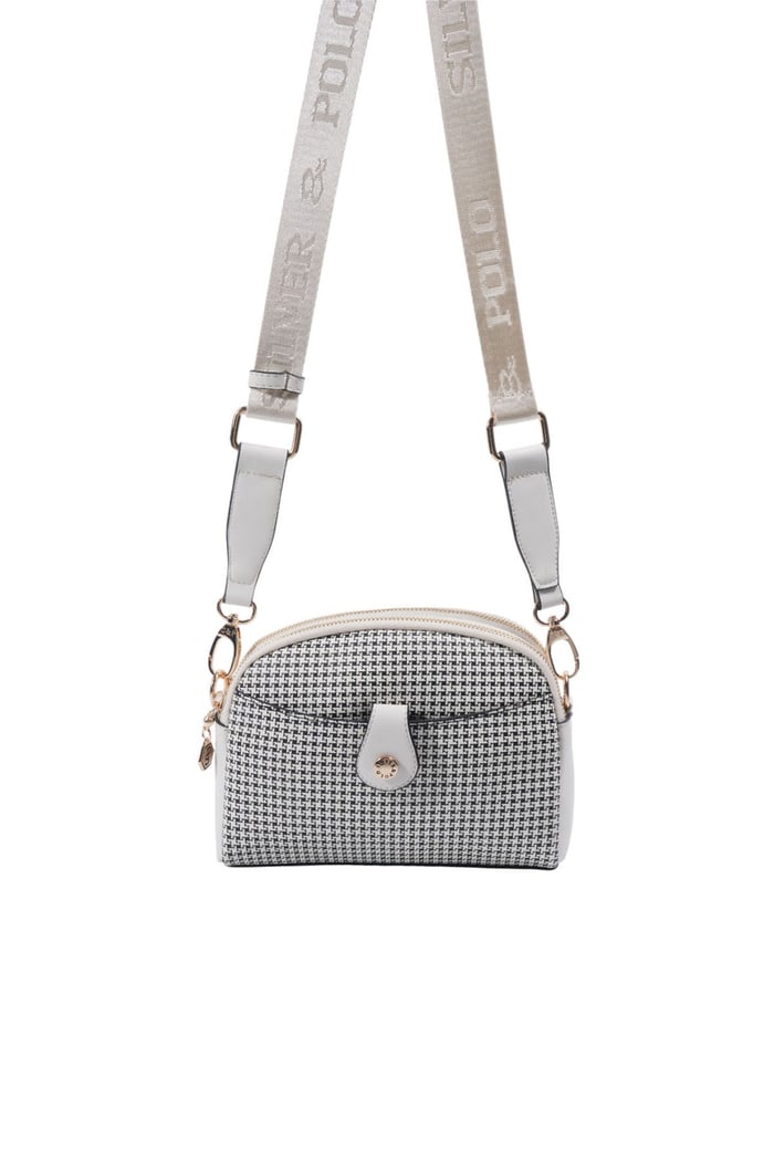 Silver & Polo SP1144 Kadın Çapraz Çanta King Desen Siyah-Kemik
