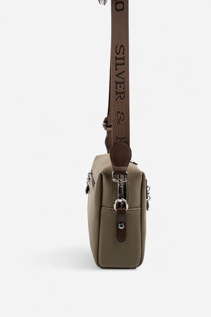 Silver Polo L.Haki - Kahve Petek Kadın Çapraz Çanta SP1038