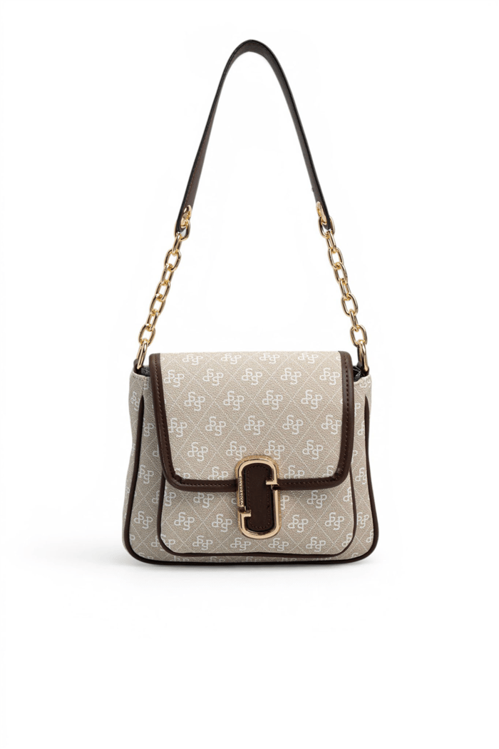 Silver & Polo SP1147 Kadın Omuz Çantası Monogram Taş-Kahve