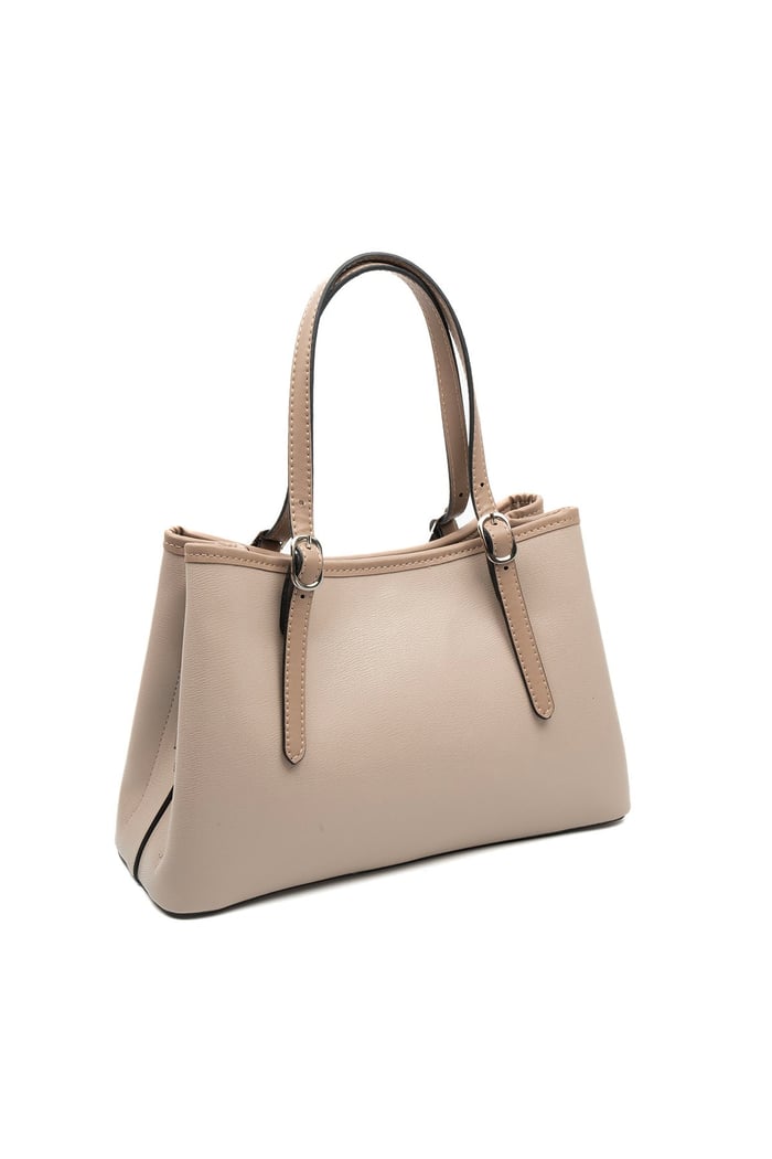 Silver & Polo SP1252 Kadın El Çantası Düz Koyu Bej-Latte