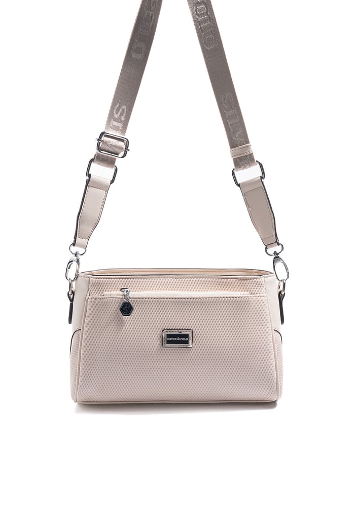 Silver & Polo SP1273 Kadın Çapraz Çanta Petek Krem-Bej