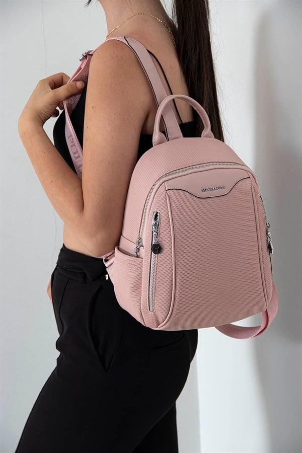 Silver Polo Pink - Pink Petek Kadın Sırt Çantası SP906