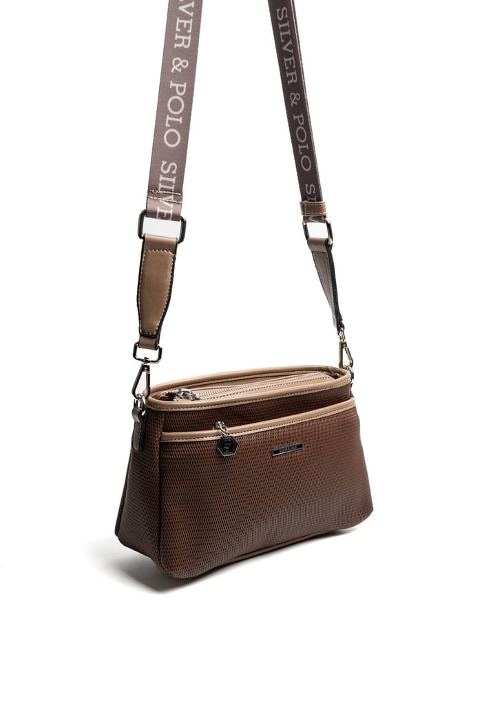 Silver & Polo SP1184 Kadın Çapraz Çanta Petek Kahve-Vizon