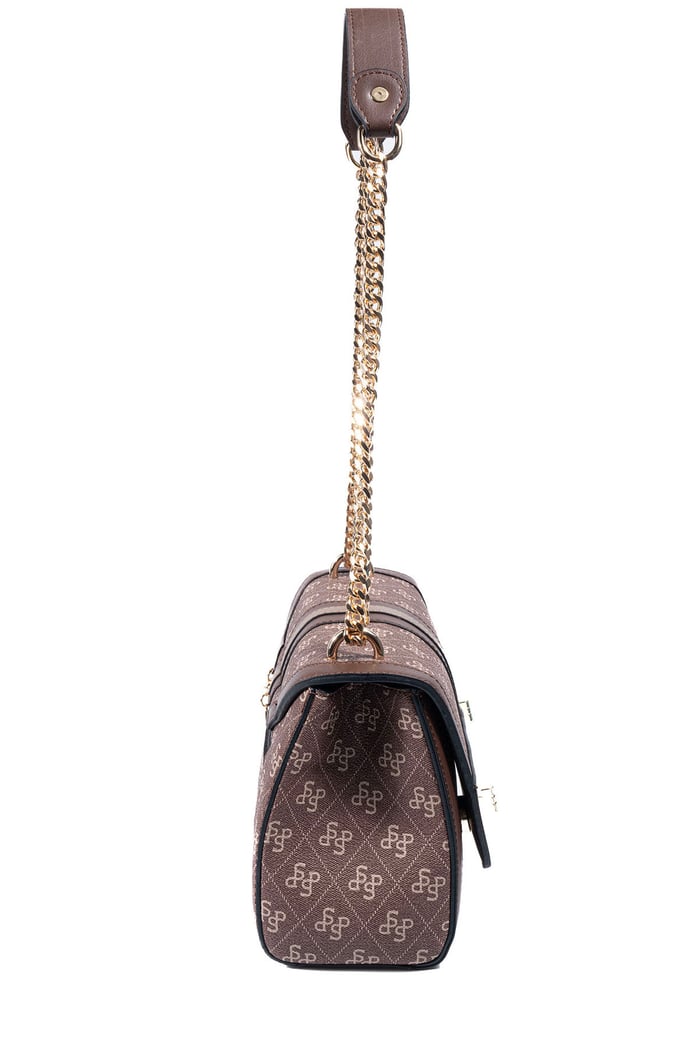 Silver Polo Kahve - Kahve Monogram Kadın Çapraz Çanta SP1139