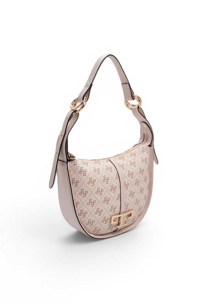 Silver & Polo SP1270 Kadın Omuz Çantası Monogram Pembe-Pudra