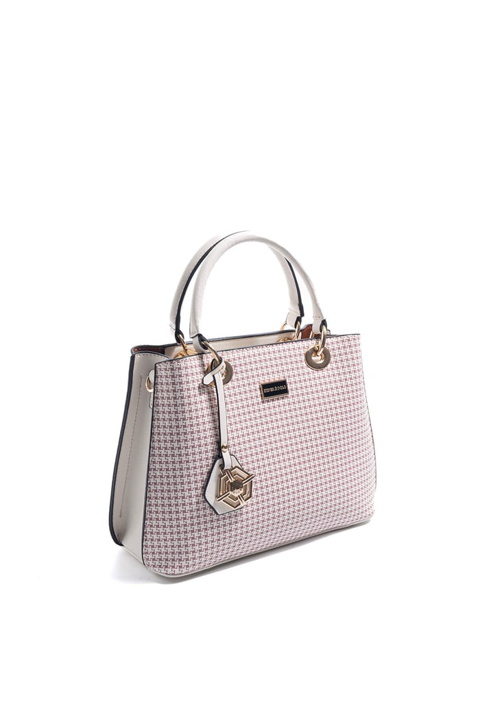 Silver & Polo SP1272 Kadın El Çantası King Desen Bordo-Kemik