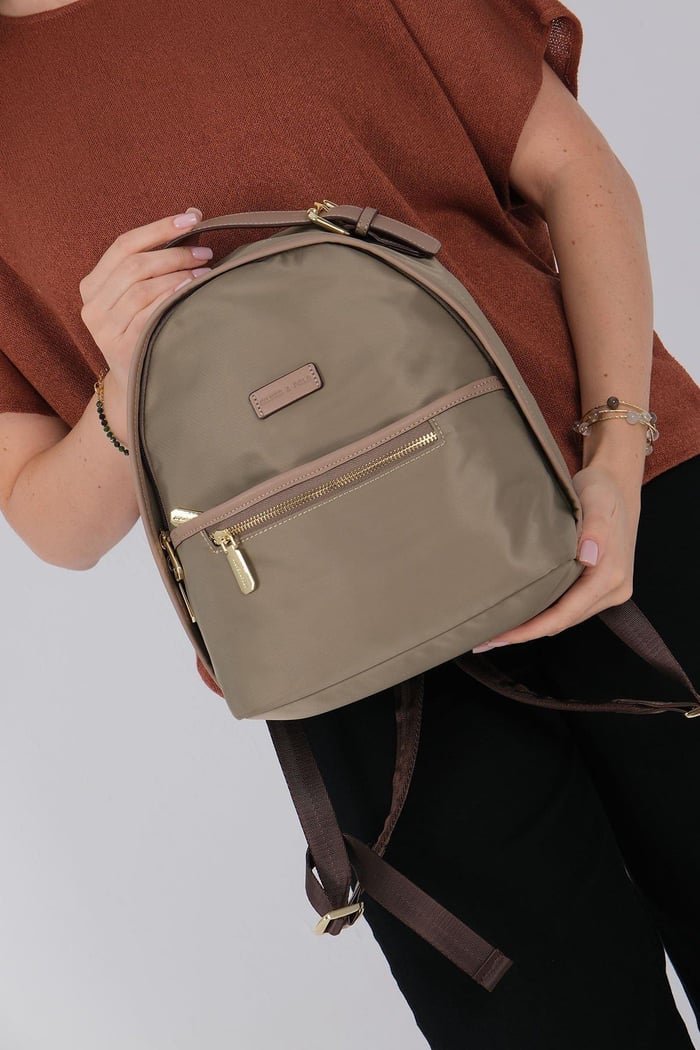 Silver Polo Yeşil - Kum Saten Kadın Sırt Çantası SP1212