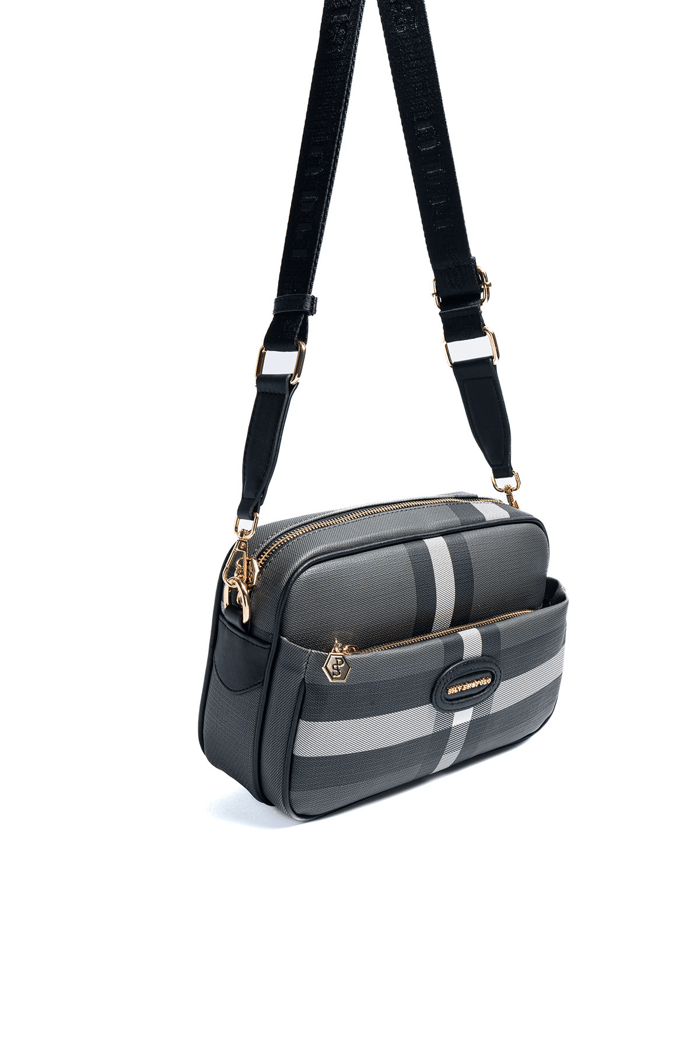 Silver Polo Siyah - Siyah Ekose Kadın Çapraz Çanta SP1267