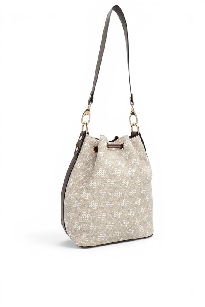 Silver Polo Taş - Kahve Monogram Kadın Omuz Çantası SP1137