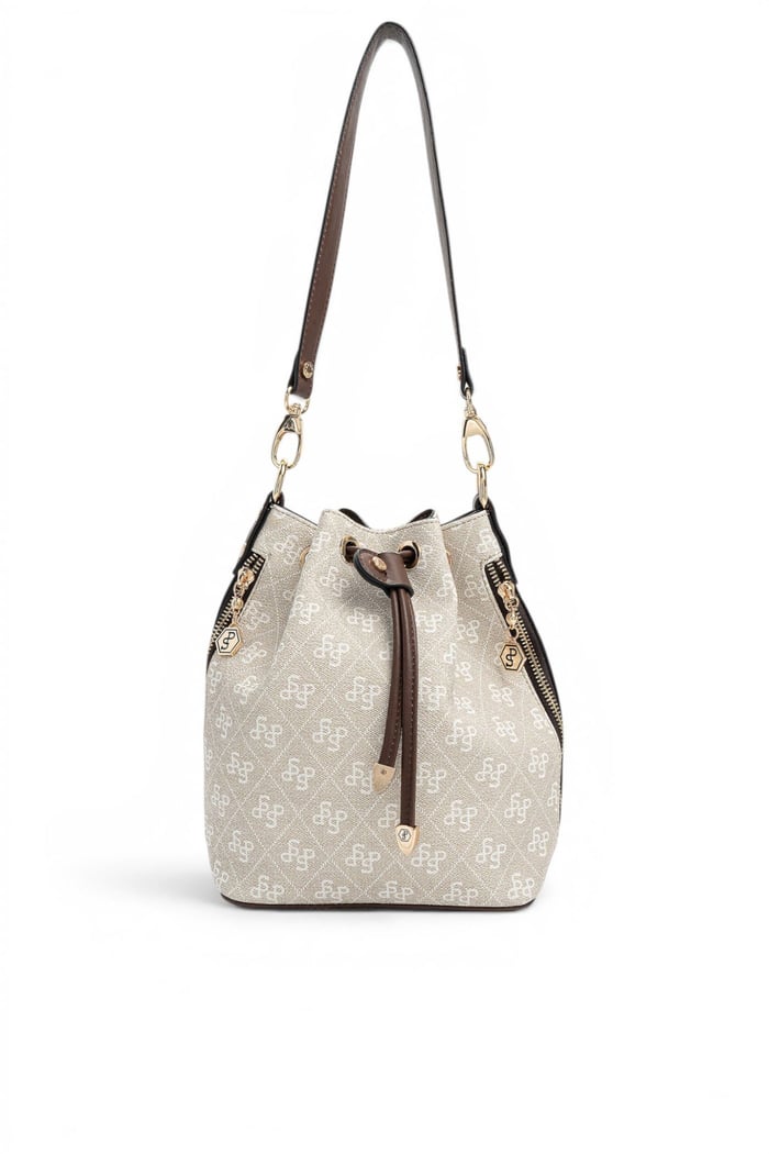 Silver Polo Taş - Kahve Monogram Kadın Omuz Çantası SP1137