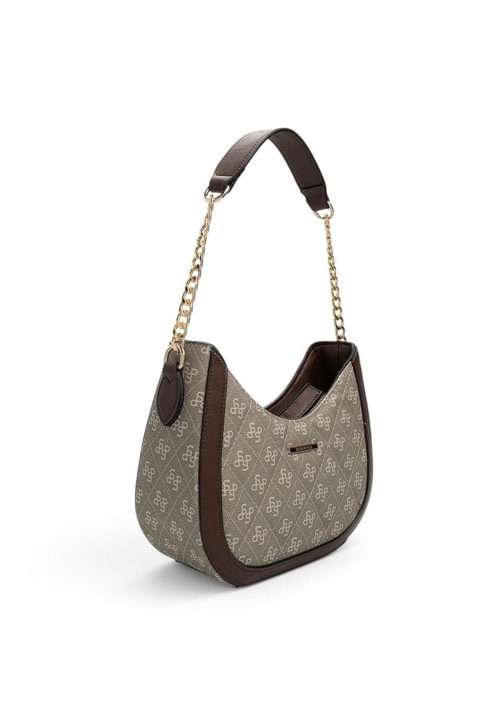 Silver Polo Y.Yeşil - Kahve Monogram Kadın Omuz Çantası SP1168