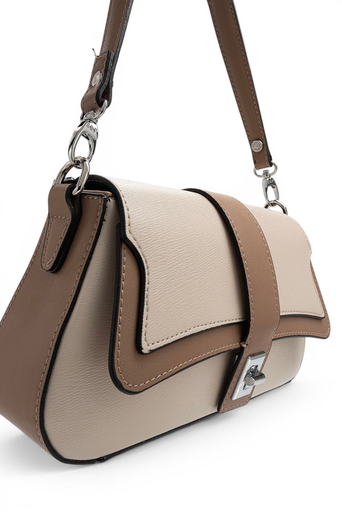 Silver Polo Bej - Latte Düz Kadın Omuz Çantası SP1177