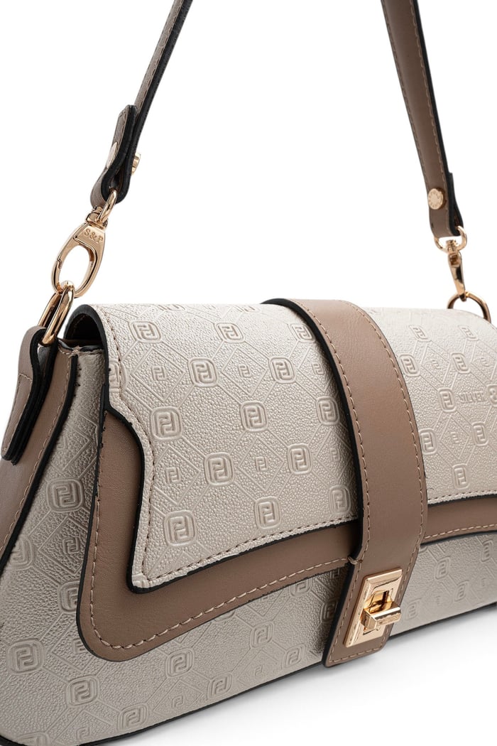 Silver Polo Bej - Latte Logolu Kadın Omuz Çantası SP1177