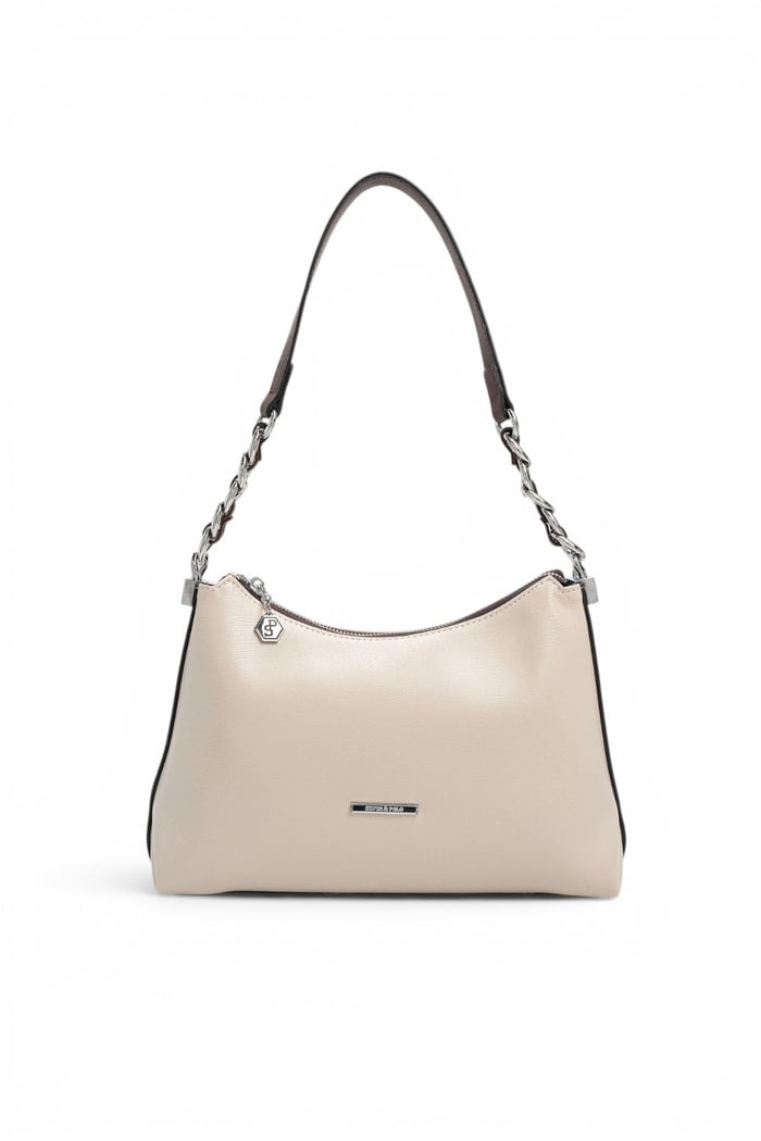 Silver Polo Bej - Kahve Düz Kadın Omuz Çantası SP1290