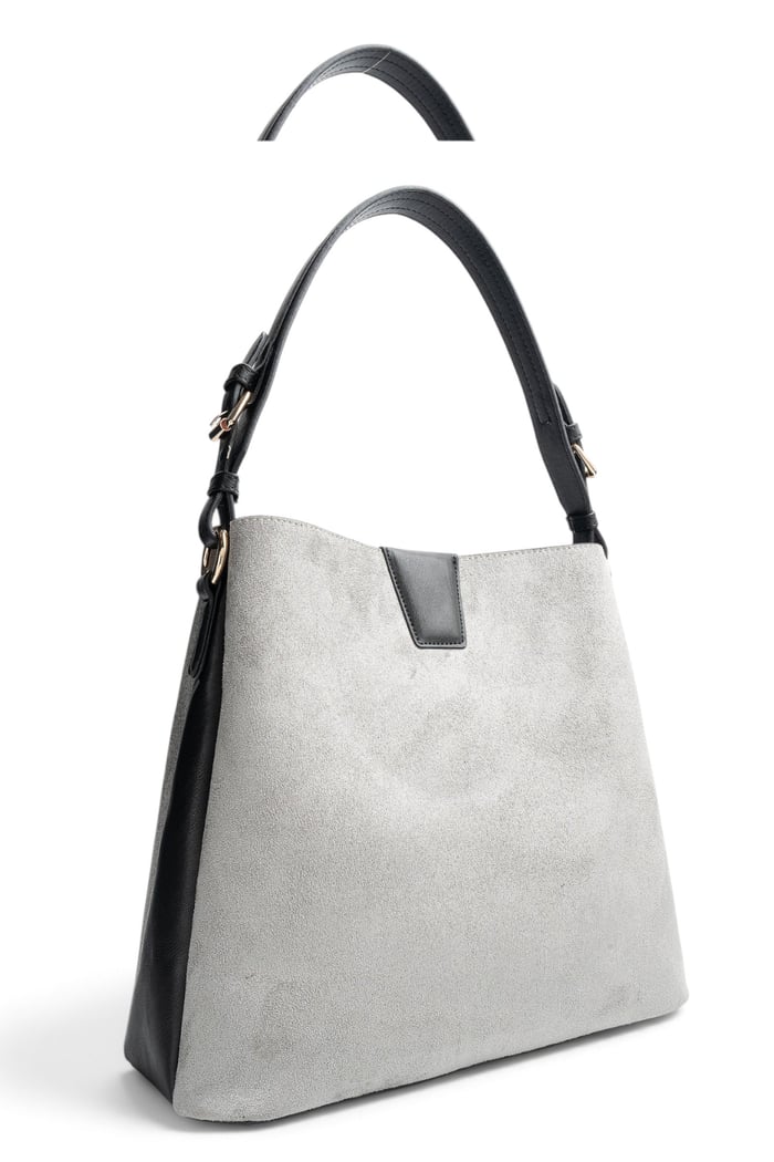 Silver Polo Füme - Siyah Süet Kadın Omuz Çantası SP1295