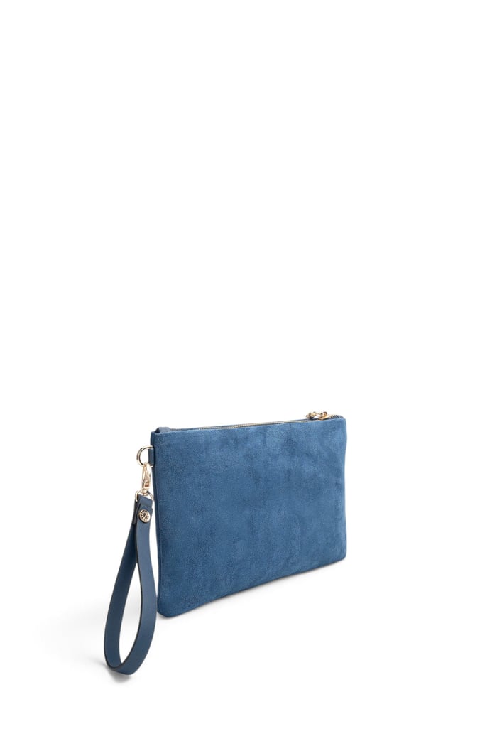 Silver Polo Lacivert - Lacivert Süet Kadın Portföy ve Clutch El Çantası SP1250