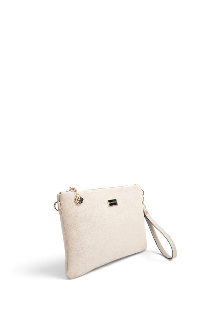 Silver Polo Bej - Kum Süet Kadın Portföy ve Clutch El Çantası SP1250