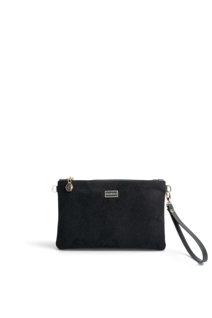 Silver Polo Siyah - Siyah Süet Kadın Portföy ve Clutch El Çantası SP1250