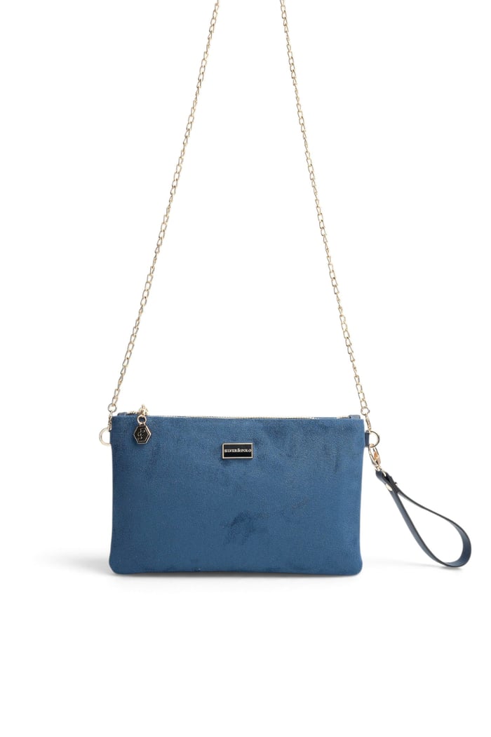 Silver Polo Lacivert - Lacivert Süet Kadın Portföy ve Clutch El Çantası SP1250