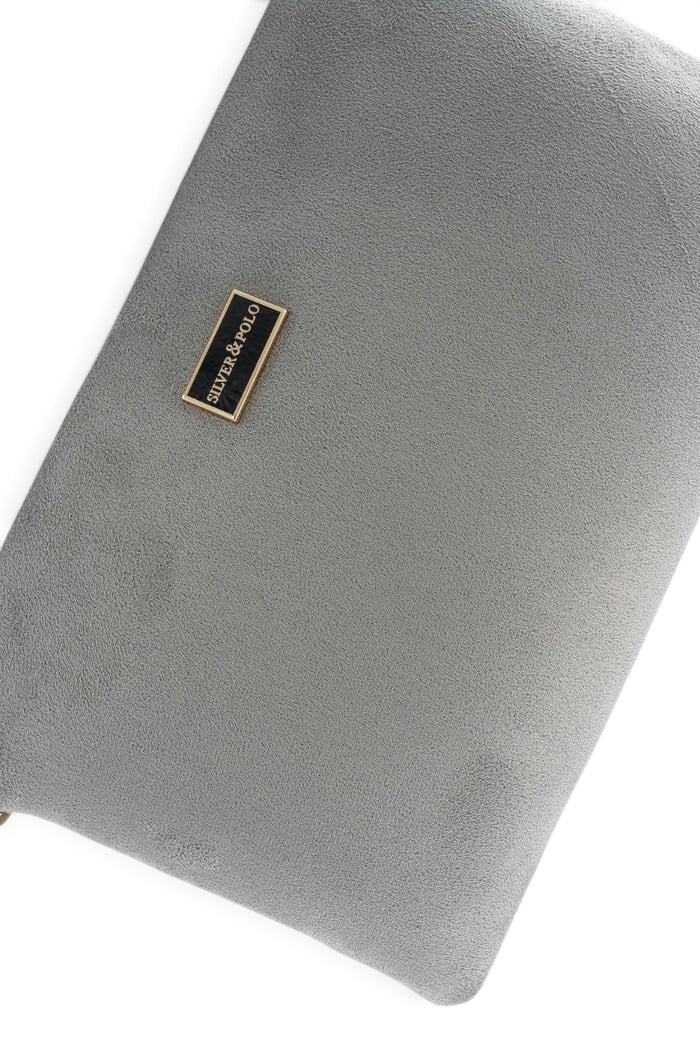 Silver Polo Füme - Siyah Süet Kadın Portföy ve Clutch El Çantası SP1250