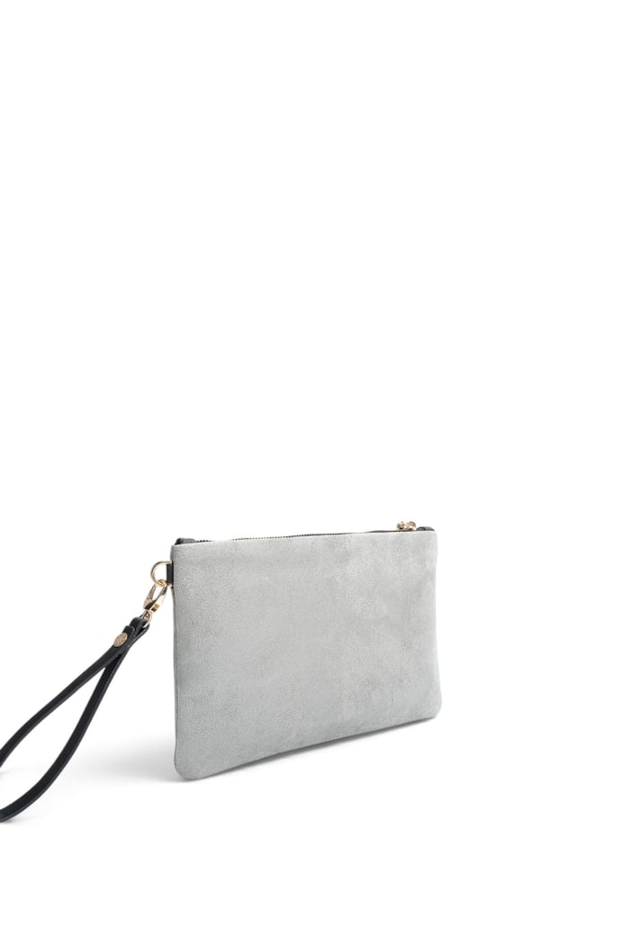 Silver Polo Füme - Siyah Süet Kadın Portföy ve Clutch El Çantası SP1250