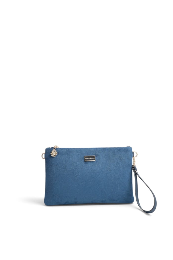 Silver Polo Lacivert - Lacivert Süet Kadın Portföy ve Clutch El Çantası SP1250