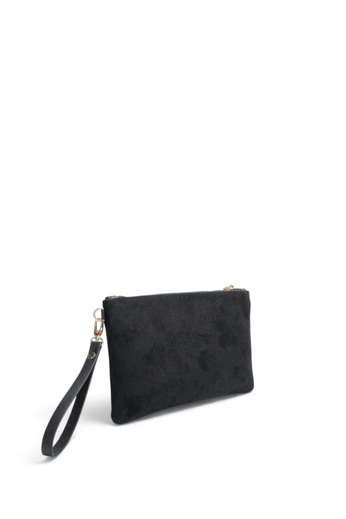 Silver Polo Siyah - Siyah Süet Kadın Portföy ve Clutch El Çantası SP1250