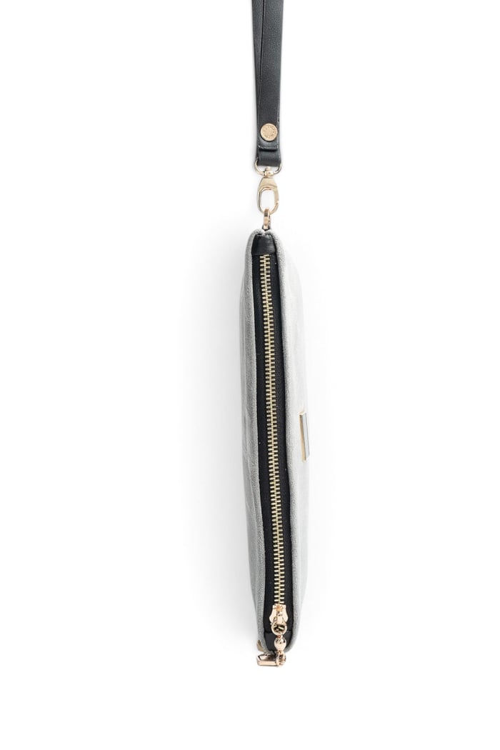Silver Polo Füme - Siyah Süet Kadın Portföy ve Clutch El Çantası SP1250