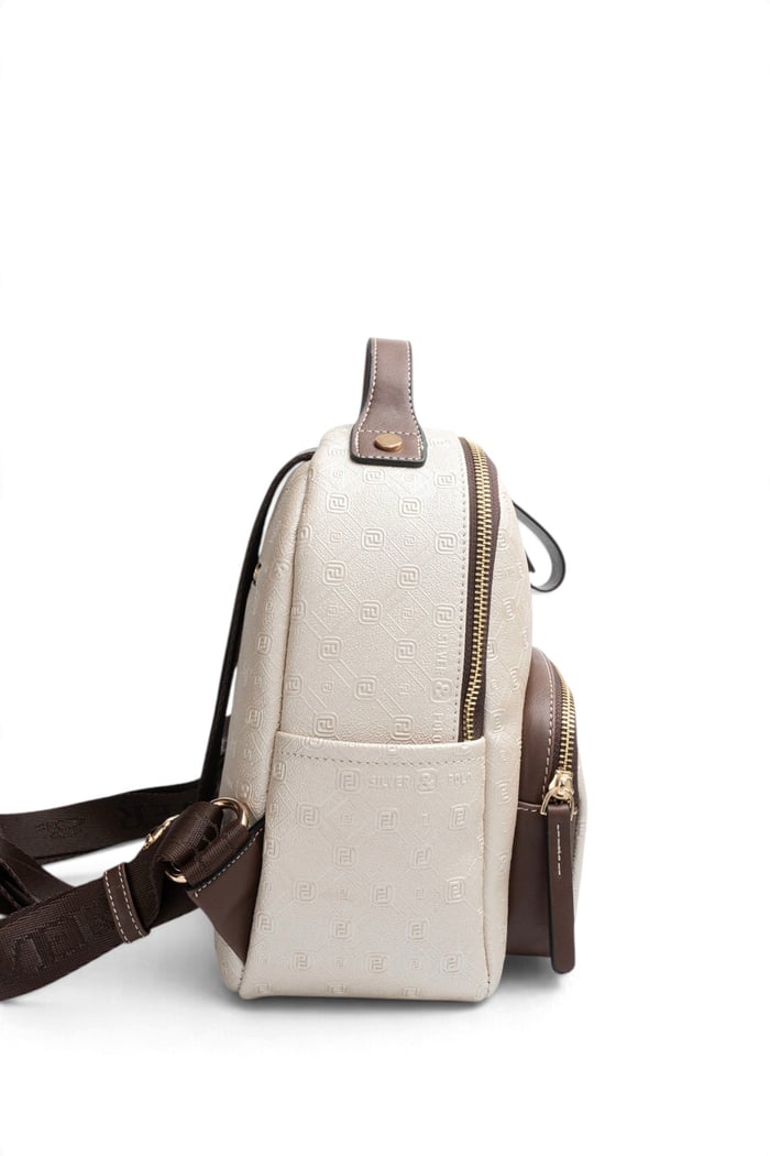 Silver Polo Bej - Kahve Logolu Kadın Sırt Çantası SP1130
