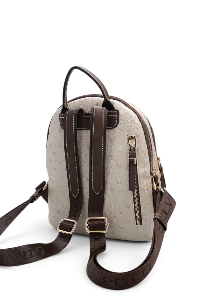Silver Polo Bej - Kahve Logolu Kadın Sırt Çantası SP1265