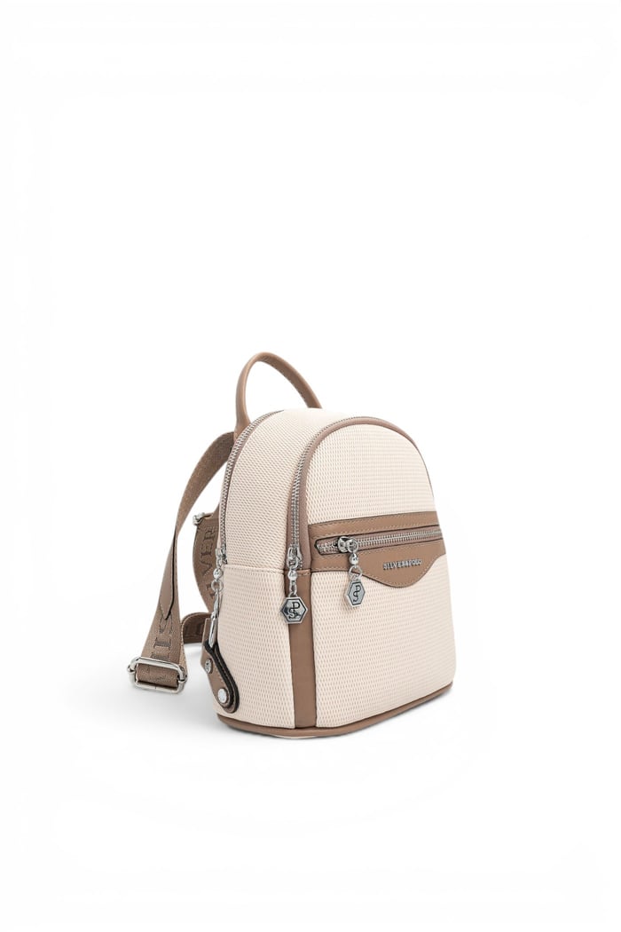 Silver Polo Bej - Latte Petek Kadın Sırt Çantası SP983