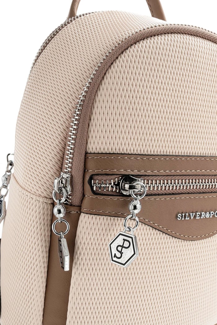 Silver Polo Bej - Latte Petek Kadın Sırt Çantası SP983