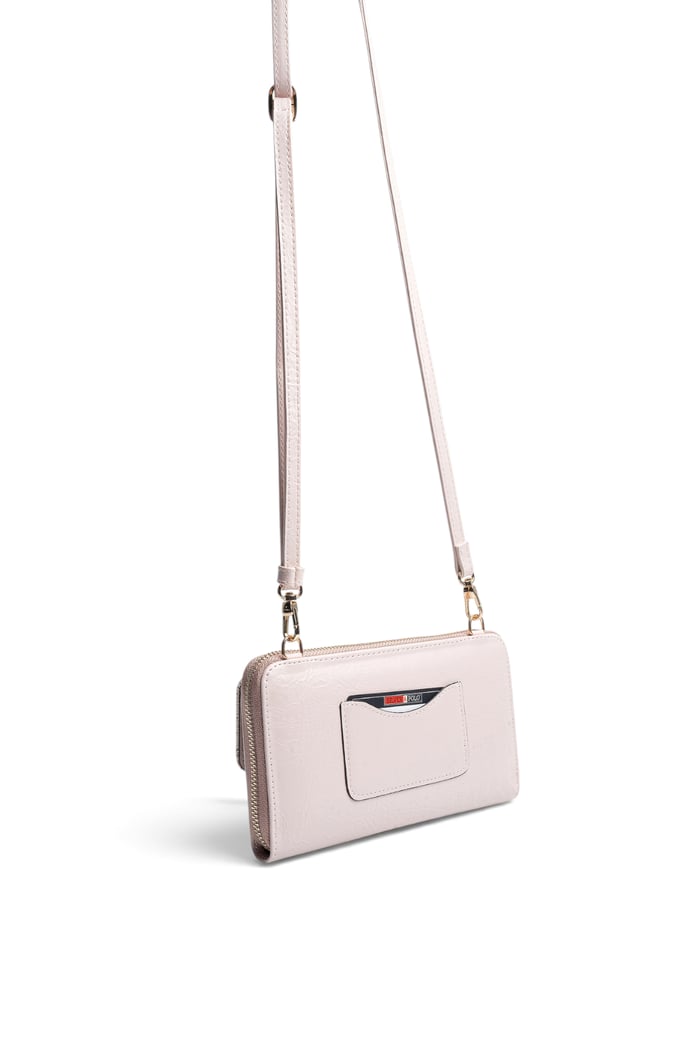 Silver Polo Pembe - Pudra Monogram Kadın Telefon Çantası SP921