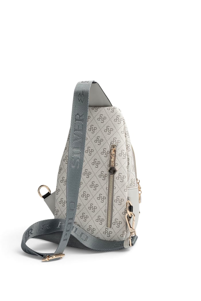 Silver Polo A.Gri - Gri Monogram Kadın Vücut Çantası SP959