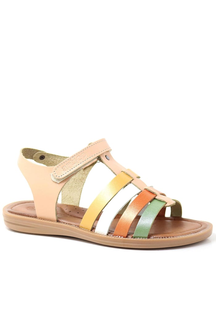 Artico Bellini Genuine Leather Vaketa Tan Colored Girls' Sandals