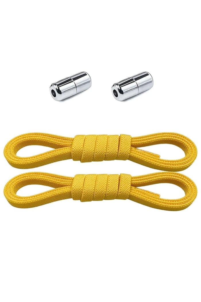 Ayarlanabilir 1 Çift Sarı Vidalı Kapsül Uçlu 6 MM Lastik Pratik Bağcık BGCK-0007-SA