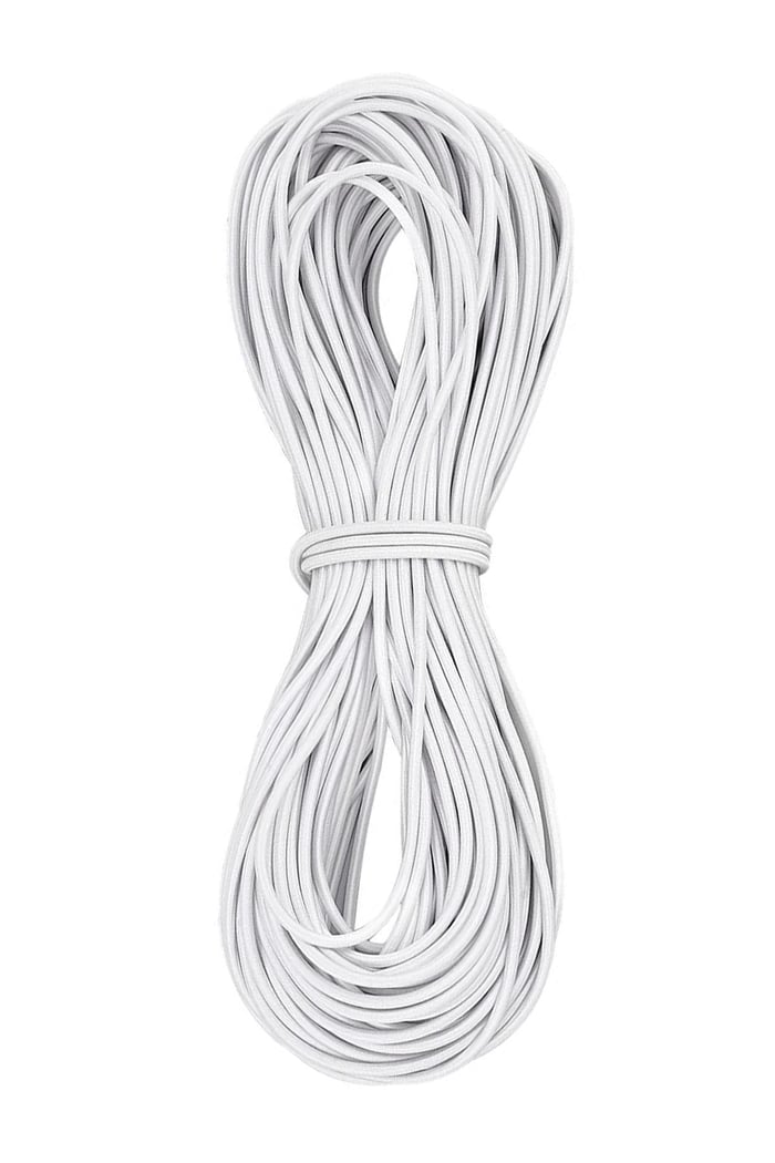 Beyaz 5 Metre 2 mm Yuvarlak Lastik B-0110-B