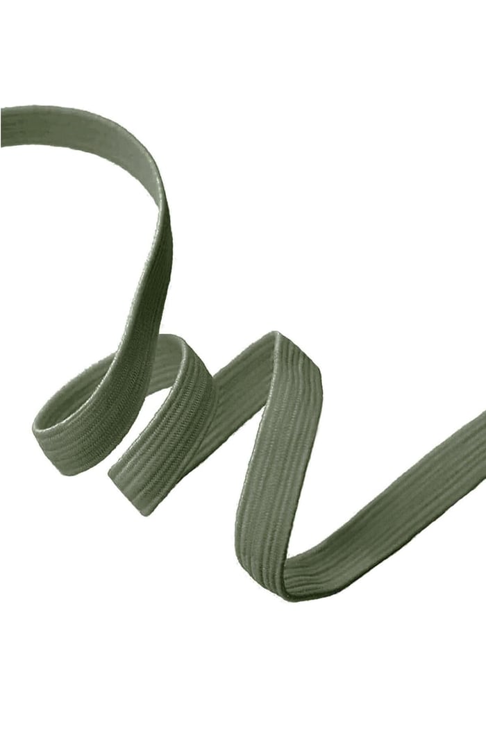 Haki Yeşil 20 mm 5 mt Dayanıklı Sert Yassı Elastik Şerit Lastik B-0104-HK-20