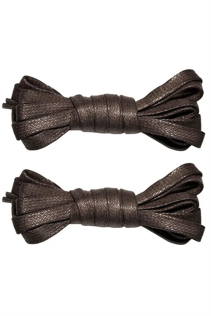 100 Cm Brown Flat Waxed Shoelaces