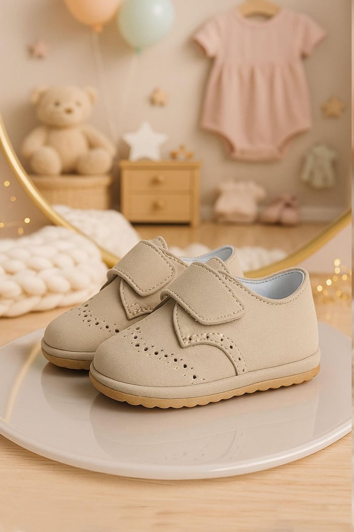 Genuine Leather Mink Color Banded Babies Shoes