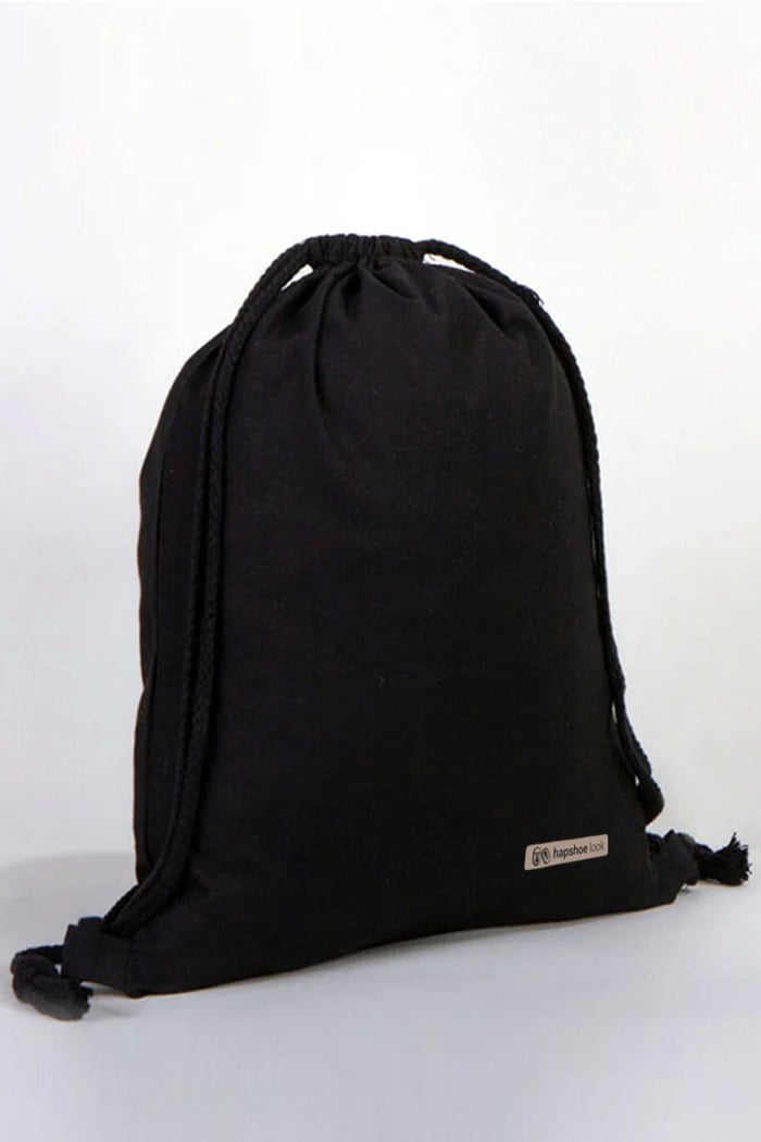 Hapshoe Look Siyah 35x40 cm Unisex Ham Bez Büzgülü Ayakkabı Terlik Çantası HPC-001-S