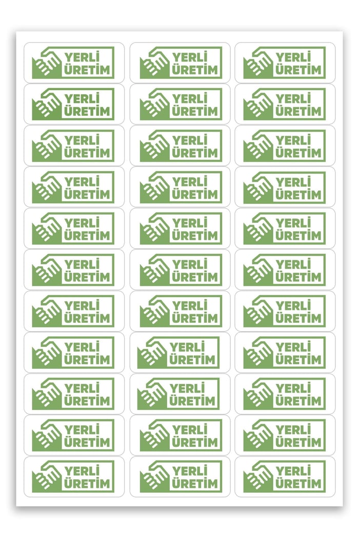 Kendinden Yapışkanlı 330 Adet Yeşil Yerli Üretim Etiketi