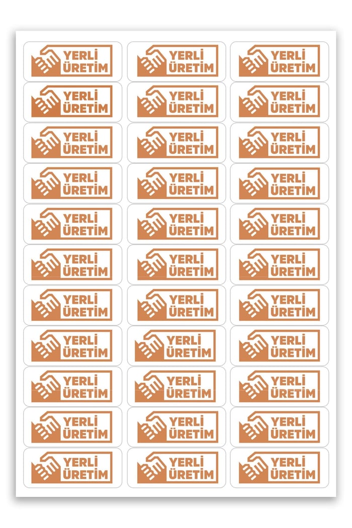 Kendinden Yapışkanlı 330 Adet Turuncu Yerli Üretim Etiketi