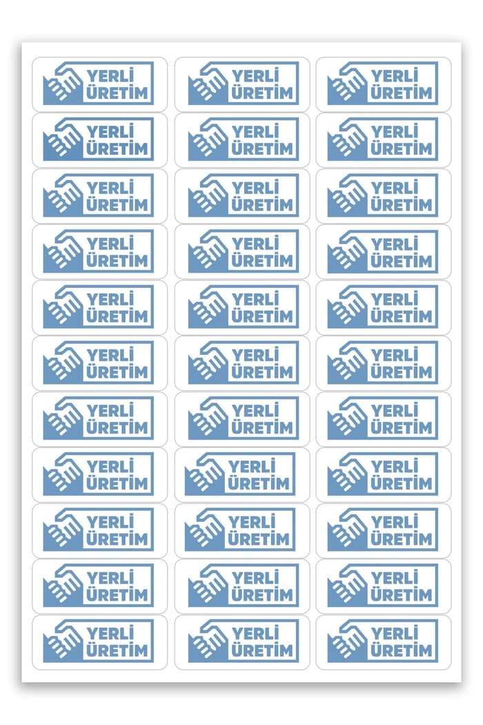 Kendinden Yapışkanlı 330 Adet Mavi Yerli Üretim Etiketi