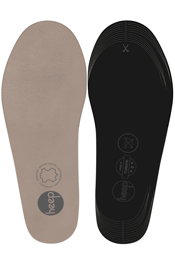 Heep Genuine Leather And Anatomical Beige Shoe Insoles 23-33