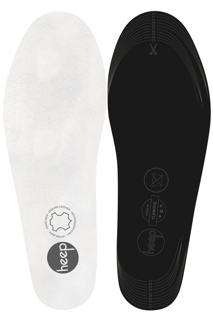Heep Genuine Leather And Anatomical White Shoe Insoles 33-43